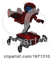 Poster, Art Print Of Bot Containing Digital Display Head And Large Eye And Eye Lashes Deco And Light Chest Exoshielding And Prototype Exoplate Chest And Stellar Jet Wing Rocket Pack And Insect Walker Legs
