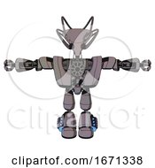 Droid Containing Flat Elongated Skull Head And Cables And Heavy Upper Chest And Heavy Mech Chest And Light Leg Exoshielding And Megneto Hovers Foot Mod Halftone Gray T Pose