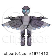 Android Containing Grey Alien Style Head And Blue Grate Eyes And Light Chest Exoshielding And Prototype Exoplate Chest And Cherub Wings Design And Prototype Exoplate Legs Light Lavender Metal