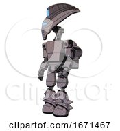 Android Containing Flat Elongated Skull Head And Visor And Light Chest Exoshielding And Prototype Exoplate Chest And Rocket Pack And Light Leg Exoshielding And Spike Foot Mod Halftone Gray
