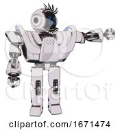 Droid Containing Digital Display Head And Stunned Expression And Eye Lashes Deco And Heavy Upper Chest And Heavy Mech Chest And Battle Mech Chest And Prototype Exoplate Legs White Halftone Toon