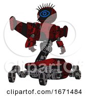 Poster, Art Print Of Bot Containing Digital Display Head And Large Eye And Eye Lashes Deco And Light Chest Exoshielding And Prototype Exoplate Chest And Stellar Jet Wing Rocket Pack And Insect Walker Legs