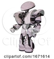 Poster, Art Print Of Android Containing Dome Head And Heavy Upper Chest And Heavy Mech Chest And Light Leg Exoshielding And Stomper Foot Mod Sketch Pad Dots Pattern Facing Right View