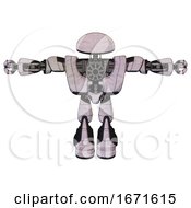 Poster, Art Print Of Android Containing Dome Head And Heavy Upper Chest And Heavy Mech Chest And Light Leg Exoshielding And Stomper Foot Mod Sketch Pad Dots Pattern T-Pose