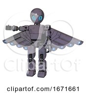 Android Containing Grey Alien Style Head And Blue Grate Eyes And Light Chest Exoshielding And Prototype Exoplate Chest And Cherub Wings Design And Prototype Exoplate Legs Light Lavender Metal