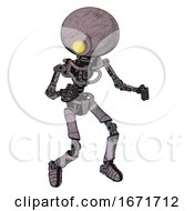 Poster, Art Print Of Mech Containing Yellow Cyclops Dome Head And Light Chest Exoshielding And No Chest Plating And Ultralight Foot Exosuit Sketch Fast Lines Fight Or Defense Pose