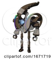 Robot Containing Flat Elongated Skull Head And Heavy Upper Chest And Heavy Mech Chest And Spectrum Fusion Core Chest And Ultralight Foot Exosuit Light Brown Halftone