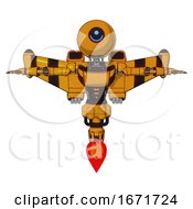 Mech Containing Dual Retro Camera Head And Round Happy Cyclops Head And Light Chest Exoshielding And Ultralight Chest Exosuit And Stellar Jet Wing Rocket Pack And Jet Propulsion