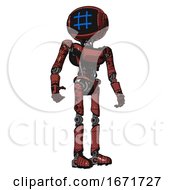 Poster, Art Print Of Droid Containing Digital Display Head And Hashtag Face And Light Chest Exoshielding And Ultralight Chest Exosuit And Ultralight Foot Exosuit Grunge Matted Orange Hero Pose