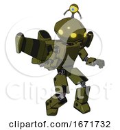 Poster, Art Print Of Robot Containing Oval Wide Head And Yellow Eyes And Minibot Ornament And Light Chest Exoshielding And Prototype Exoplate Chest And Stellar Jet Wing Rocket Pack And Prototype Exoplate Legs