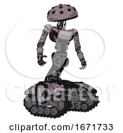 Poster, Art Print Of Robot Containing Black Sphere Cam Design And Light Chest Exoshielding And Ultralight Chest Exosuit And Tank Tracks Dark Sketch Doodle Hero Pose