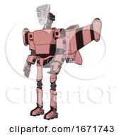 Poster, Art Print Of Cyborg Containing Humanoid Face Mask And Binary War Paint And Light Chest Exoshielding And Prototype Exoplate Chest And Stellar Jet Wing Rocket Pack And Ultralight Foot Exosuit Toon Pink Tint