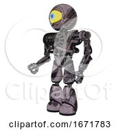 Poster, Art Print Of Mech Containing Giant Eyeball Head Design And Heavy Upper Chest And No Chest Plating And Light Leg Exoshielding Sketch Pad Wet Ink Smudge Facing Right View