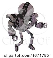 Poster, Art Print Of Automaton Containing Gatling Gun Face Design And Heavy Upper Chest And Heavy Mech Chest And Ultralight Foot Exosuit Sketch Fast Lines Fight Or Defense Pose