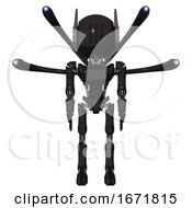 Cyborg Containing Round Head And Three Lens Sentinel Visor And Head Winglets And Light Chest Exoshielding And Ultralight Chest Exosuit And Blue Eye Cam Cable Tentacles And Ultralight Foot Exosuit