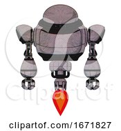Poster, Art Print Of Android Containing Dome Head And Heavy Upper Chest And Jet Propulsion Dark Sketch Front View