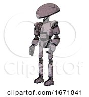 Poster, Art Print Of Robot Containing Dome Head And Light Chest Exoshielding And Chest Valve Crank And Ultralight Foot Exosuit Dark Sketch Doodle Facing Right View