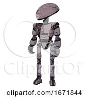 Poster, Art Print Of Robot Containing Dome Head And Light Chest Exoshielding And Chest Valve Crank And Ultralight Foot Exosuit Dark Sketch Doodle Standing Looking Right Restful Pose