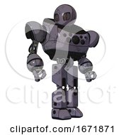 Mech Containing Grey Alien Style Head And Metal Grate Eyes And Heavy Upper Chest And Chest Compound Eyes And Prototype Exoplate Legs Light Lavender Metal Hero Pose