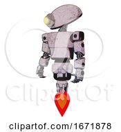 Poster, Art Print Of Robot Containing Yellow Cyclops Dome Head And Light Chest Exoshielding And Prototype Exoplate Chest And Jet Propulsion Sketch Pad Dirty Smudge Standing Looking Right Restful Pose