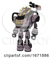 Poster, Art Print Of Mech Containing Many-Eyed Monster Head Design And Heavy Upper Chest And Colored Lights Array And Light Leg Exoshielding And Stomper Foot Mod Dark Sketch Random Doodle