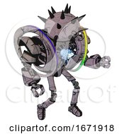Poster, Art Print Of Automaton Containing Thorny Domehead Design And Heavy Upper Chest And Heavy Mech Chest And Spectrum Fusion Core Chest And Ultralight Foot Exosuit Dark Sketch Doodle Fight Or Defense Pose