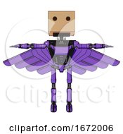 Poster, Art Print Of Android Containing Dual Retro Camera Head And Cardboard Box Head And Light Chest Exoshielding And Ultralight Chest Exosuit And Pilots Wings Assembly And Ultralight Foot Exosuit