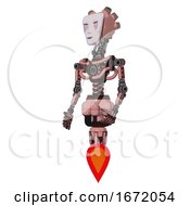 Poster, Art Print Of Robot Containing Humanoid Face Mask And Blood Tears And Light Chest Exoshielding And No Chest Plating And Jet Propulsion Toon Pink Tint Facing Right View