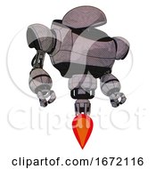 Poster, Art Print Of Android Containing Dome Head And Heavy Upper Chest And Jet Propulsion Dark Sketch Hero Pose