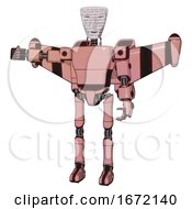 Robot Containing Humanoid Face Mask And Binary War Paint And Light Chest Exoshielding And Prototype Exoplate Chest And Stellar Jet Wing Rocket Pack And Ultralight Foot Exosuit Toon Pink Tint
