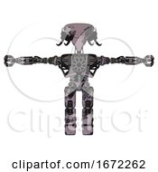 Poster, Art Print Of Bot Containing Flat Elongated Skull Head And Cables And Heavy Upper Chest And No Chest Plating And Prototype Exoplate Legs Smudgy Sketch T-Pose