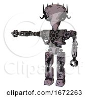 Poster, Art Print Of Bot Containing Flat Elongated Skull Head And Cables And Heavy Upper Chest And No Chest Plating And Prototype Exoplate Legs Smudgy Sketch Arm Out Holding Invisible Object