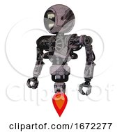 Poster, Art Print Of Automaton Containing Round Head Chomper Design And Heavy Upper Chest And No Chest Plating And Jet Propulsion Sketch Pad Wet Ink Smudge Standing Looking Right Restful Pose