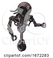Poster, Art Print Of Cyborg Containing Jellyfish Style Head Black Fiber Optic Tentacles And Heavy Upper Chest And No Chest Plating And Unicycle Wheel Sketch Pad Cloudy Smudges Fight Or Defense Pose