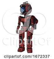 Poster, Art Print Of Mech Containing Digital Display Head And Large Eye And Led And Protection Bars And Light Chest Exoshielding And Ultralight Chest Exosuit And Rocket Pack And Prototype Exoplate Legs