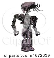 Poster, Art Print Of Bot Containing Flat Elongated Skull Head And Cables And Heavy Upper Chest And No Chest Plating And Prototype Exoplate Legs Smudgy Sketch Hero Pose