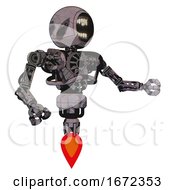 Poster, Art Print Of Automaton Containing Round Head Chomper Design And Heavy Upper Chest And No Chest Plating And Jet Propulsion Sketch Pad Wet Ink Smudge Interacting
