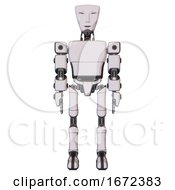 Cyborg Containing Humanoid Face Mask And Light Chest Exoshielding And Prototype Exoplate Chest And Ultralight Foot Exosuit White Halftone Toon Front View