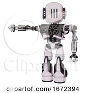 Bot Containing Round Head And Three Lens Sentinel Visor And Head Light Gadgets And Heavy Upper Chest And No Chest Plating And Light Leg Exoshielding And Stomper Foot Mod White Halftone Toon