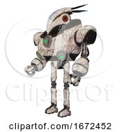 Poster, Art Print Of Automaton Containing Bird Skull Head And Red Led Circle Eyes And Head Shield Design And Heavy Upper Chest And Chest Green Energy Cores And Ultralight Foot Exosuit Halftone Sketch Facing Right View
