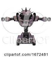 Poster, Art Print Of Automaton Containing Thorny Domehead Design And Heavy Upper Chest And Chest Compound Eyes And Six-Wheeler Base Dark Sketch Random Doodle T-Pose