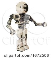 Poster, Art Print Of Automaton Containing Round Head Chomper Design And Heavy Upper Chest And No Chest Plating And Prototype Exoplate Legs Off White Toon Interacting