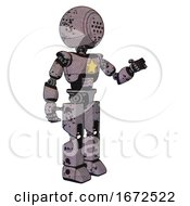Poster, Art Print Of Droid Containing Dots Array Face And Light Chest Exoshielding And Yellow Star And Prototype Exoplate Legs Dark Ink Dots Sketch Interacting