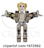Poster, Art Print Of Android Containing Humanoid Face Mask And Skeleton War Paint And Light Chest Exoshielding And Prototype Exoplate Chest And Stellar Jet Wing Rocket Pack And Prototype Exoplate Legs Grungy Fiberglass