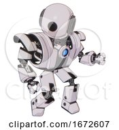 Bot Containing Round Head And Large Cyclops Eye And Heavy Upper Chest And Heavy Mech Chest And Blue Energy Fission Element Chest And Prototype Exoplate Legs White Halftone Toon