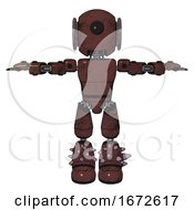 Poster, Art Print Of Automaton Containing Round Head And Large Cyclops Eye And Light Chest Exoshielding And Prototype Exoplate Chest And Light Leg Exoshielding And Spike Foot Mod Steampunk Copper T-Pose