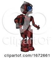 Poster, Art Print Of Mech Containing Digital Display Head And Large Eye And Led And Protection Bars And Light Chest Exoshielding And Ultralight Chest Exosuit And Rocket Pack And Prototype Exoplate Legs