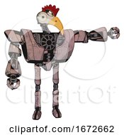 Bot Containing Bird Skull Head And Bone Skull Eye Holes And Chicken Design And Heavy Upper Chest And Heavy Mech Chest And Ultralight Foot Exosuit Powder Pink Metal