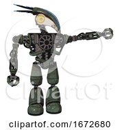 Poster, Art Print Of Robot Containing Bird Skull Head And Brass Steampunk Eyes And Head Shield Design And Heavy Upper Chest And No Chest Plating And Light Leg Exoshielding Old Corroded Copper