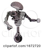Poster, Art Print Of Automaton Containing Knucklehead Design And Heavy Upper Chest And No Chest Plating And Unicycle Wheel Dark Sketch Interacting